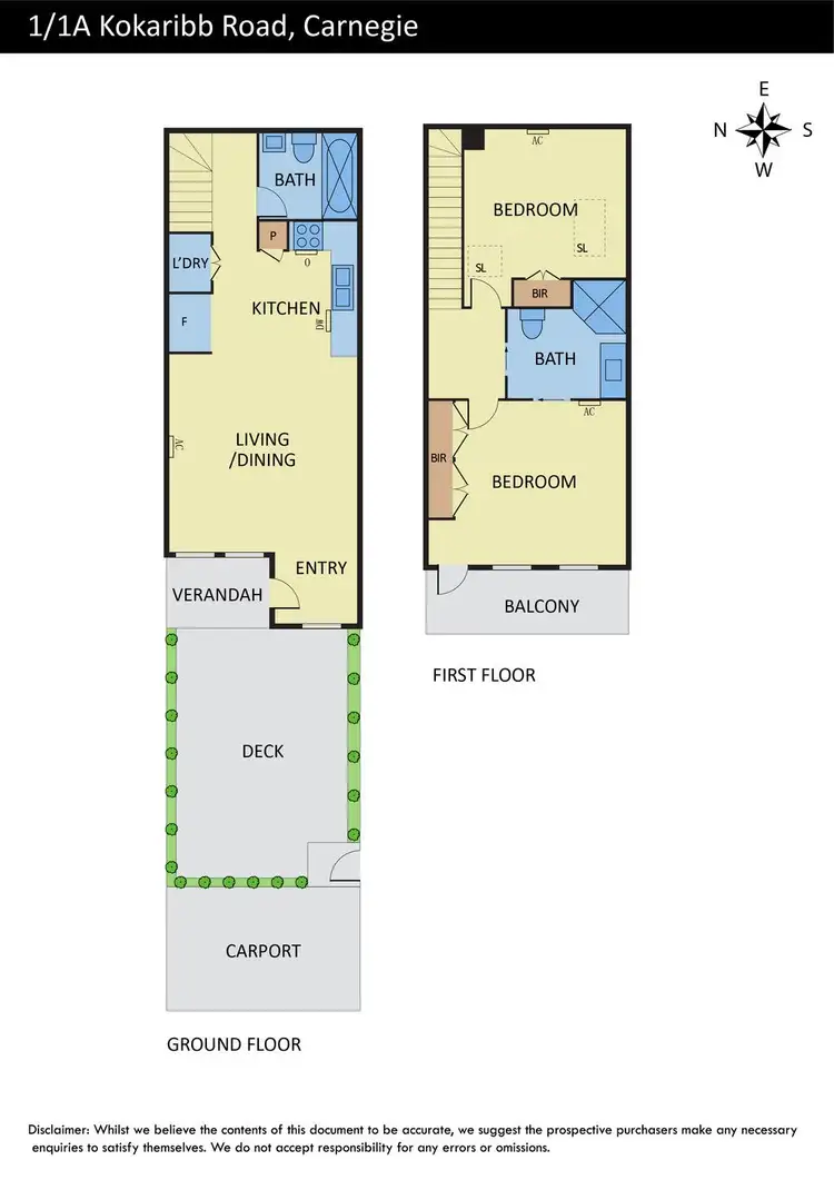 Floorplan of Homely townhouse listing, 1/1A Kokaribb Road, Carnegie VIC 3163