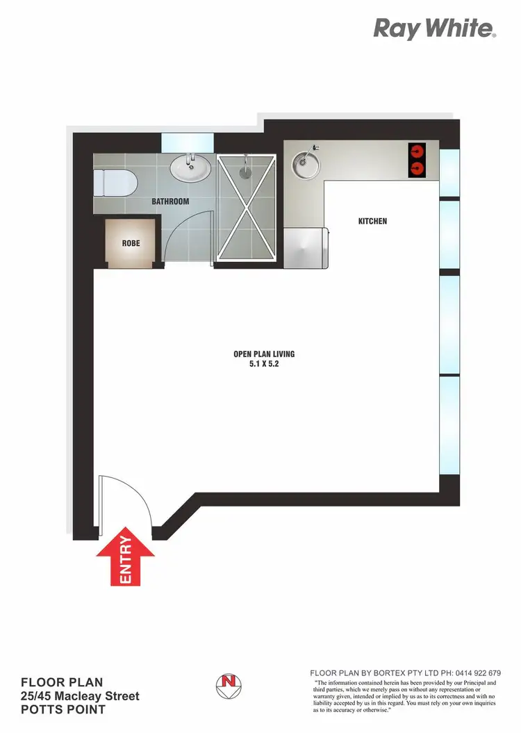 Floorplan of Homely studio listing, 25/45 Macleay Street, Potts Point NSW 2011