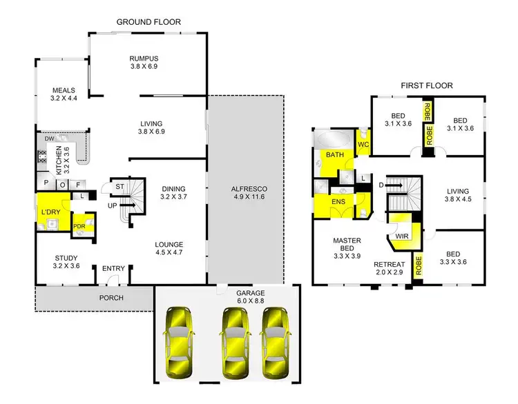 Floorplan of Homely house listing, 44 Parkwood Drive, Highton VIC 3216