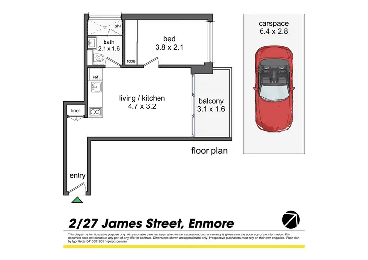 Floorplan of Homely unit listing, 2/27 James Street, Enmore NSW 2042