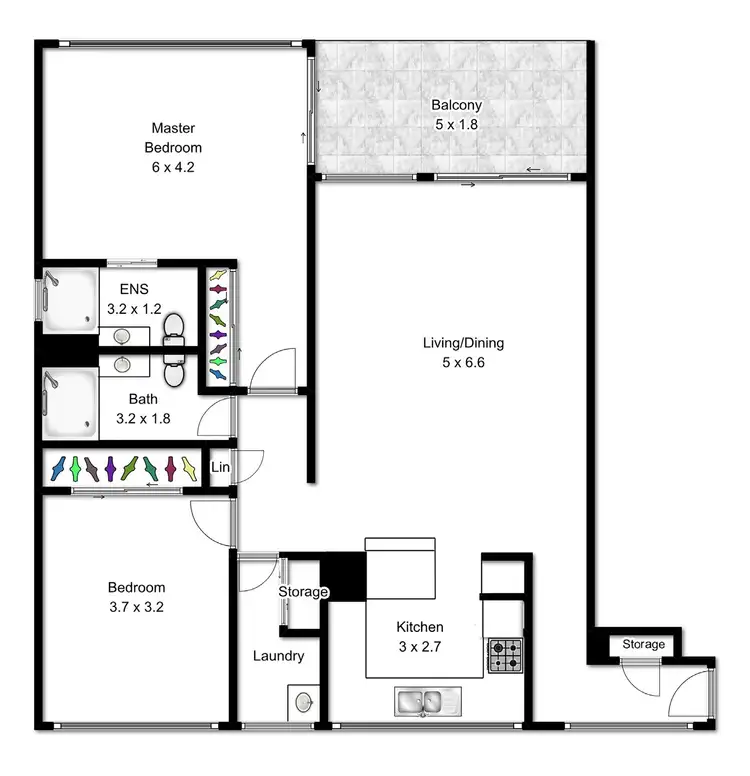 Floorplan of Homely apartment listing, 1201/35 Astor Terrace, Spring Hill QLD 4000