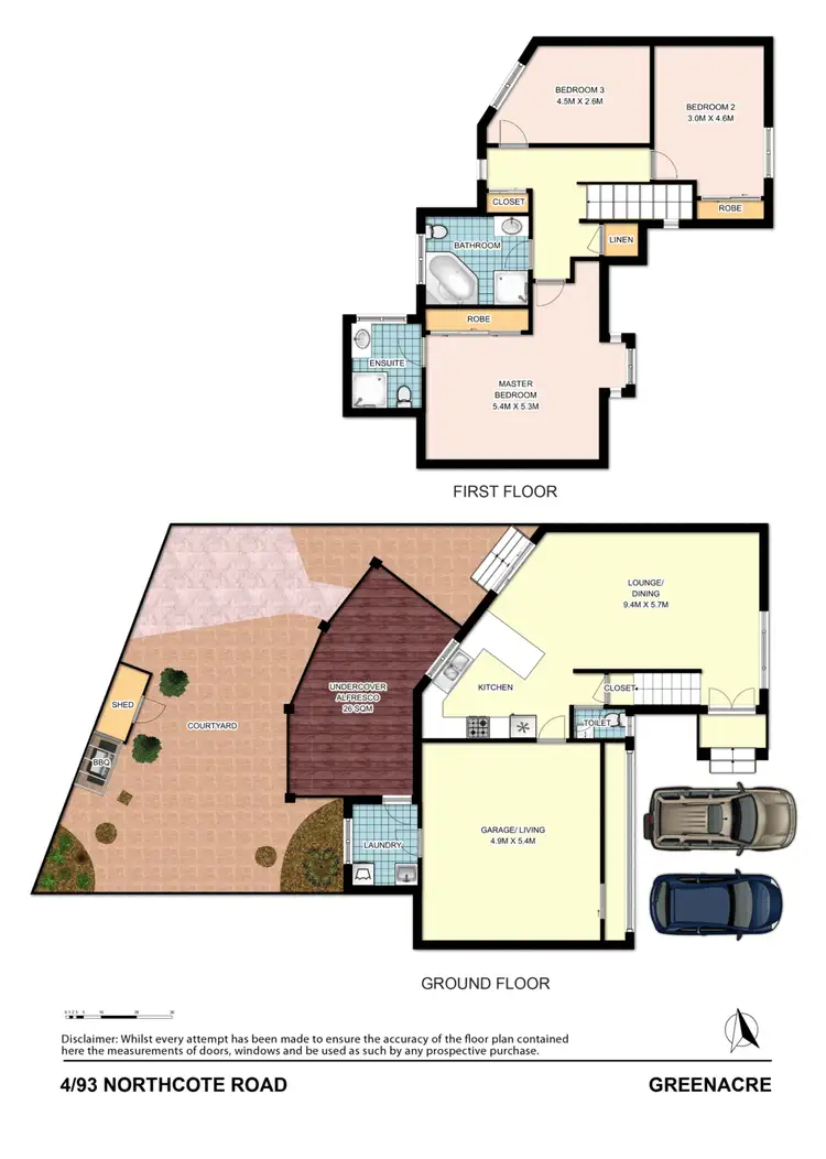 Floorplan of Homely townhouse listing, 4/93 Northcote Road, Greenacre NSW 2190