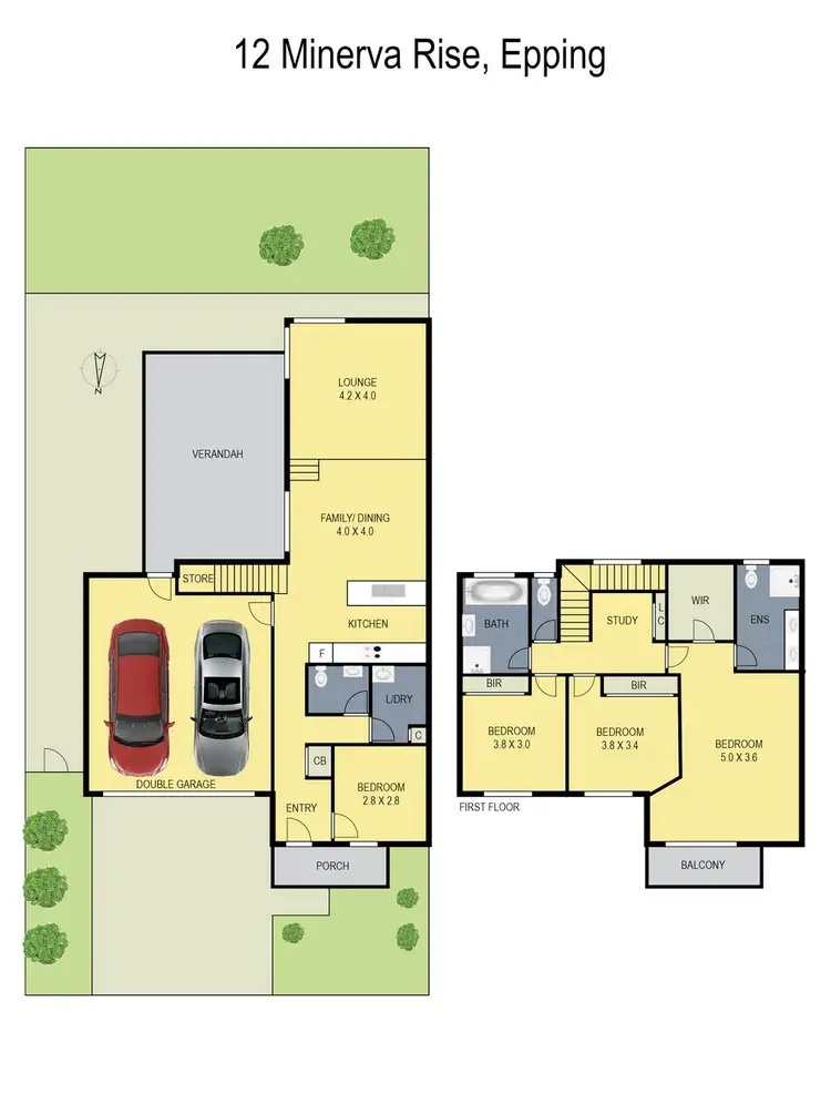 Floorplan of Homely townhouse listing, 12 Minerva Rise, Epping VIC 3076
