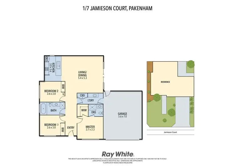 Floorplan of Homely unit listing, 1/7 Jamieson Court, Pakenham VIC 3810