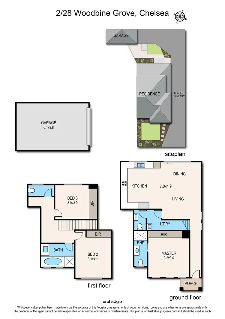 Floorplan of Homely townhouse listing, 2/28 Woodbine Grove, Chelsea VIC 3196