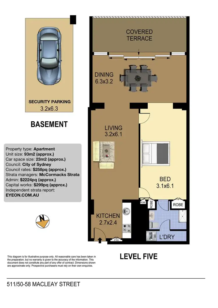 Floorplan of Homely apartment listing, 511/50-58 Macleay Street, Elizabeth Bay NSW 2011