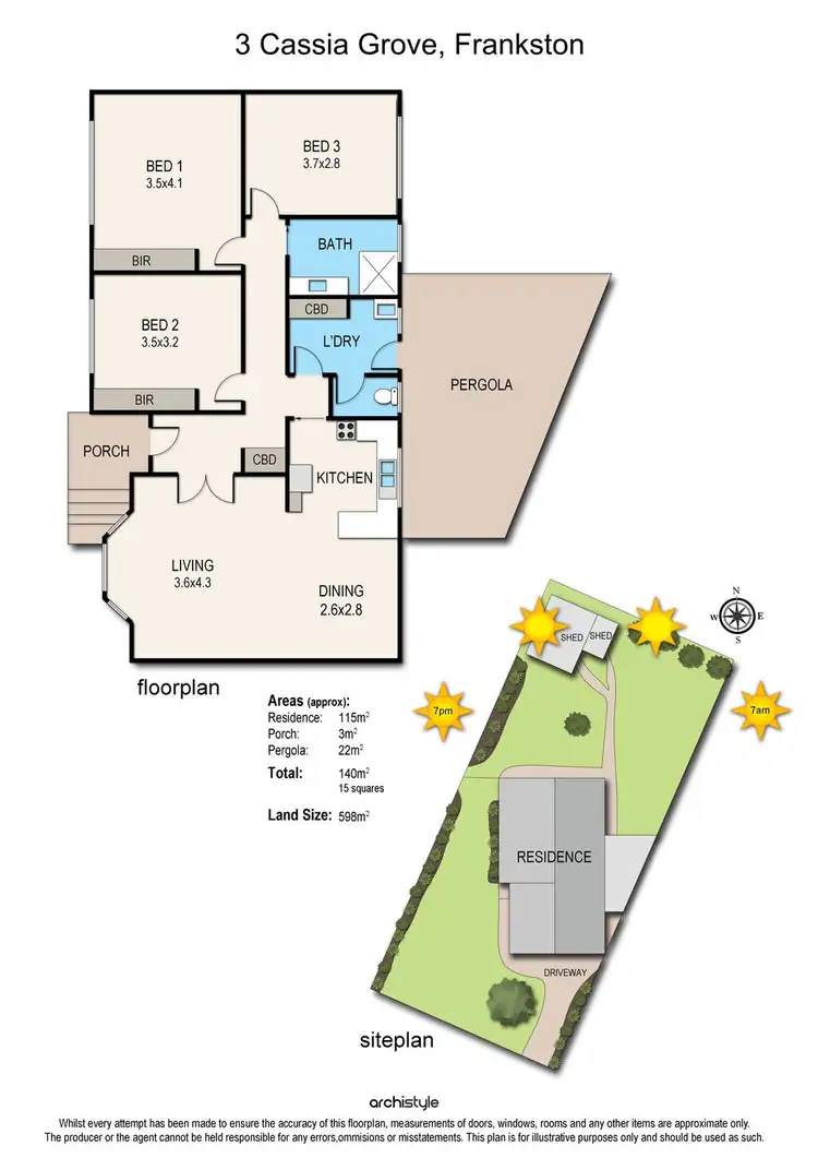 Floorplan of Homely house listing, 3 Cassia Grove, Frankston VIC 3199