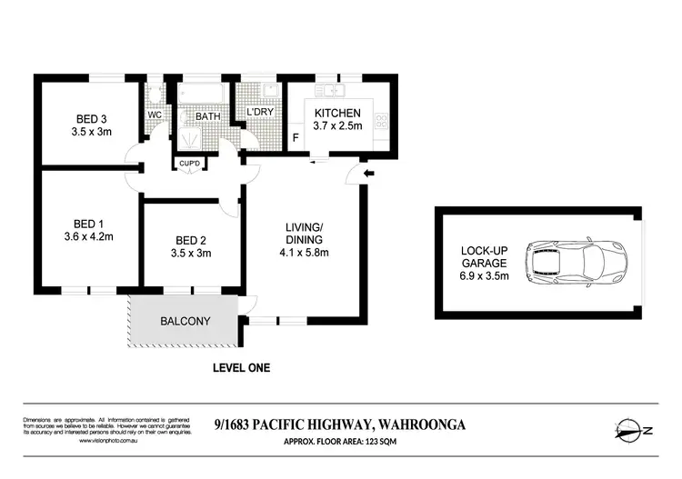 Floorplan of Homely unit listing, 9/1683 Pacific Highway, Wahroonga NSW 2076