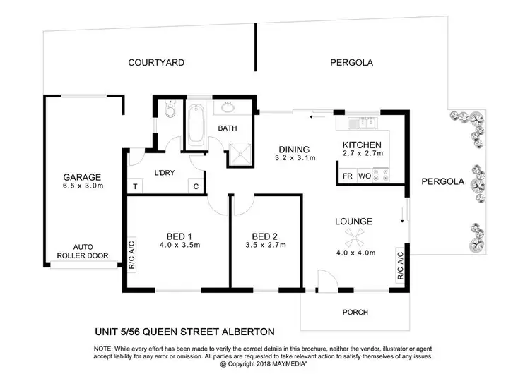 Floorplan of Homely unit listing, 5/56 Queen Street, Alberton SA 5014