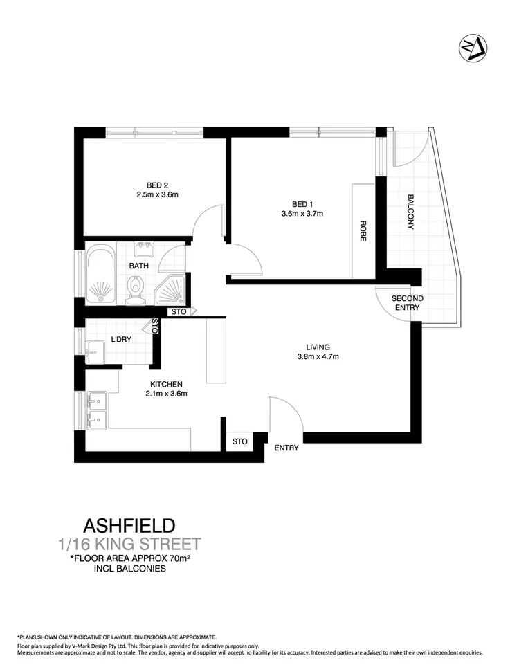 Floorplan of Homely apartment listing, 1/16 King Street, Ashfield NSW 2131