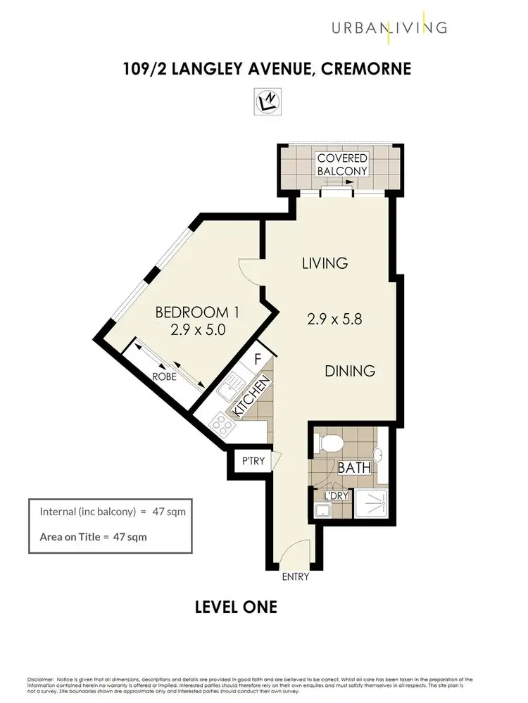 Floorplan of Homely apartment listing, 109/2 Langley Avenue, Cremorne NSW 2090