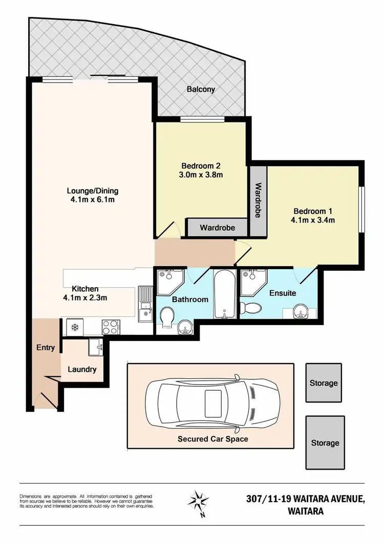 Floorplan of Homely unit listing, 307/11-19 Waitara Avenue, Waitara NSW 2077