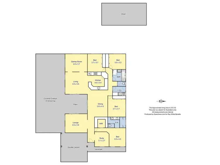 Floorplan of Homely house listing, 184 Grant Drive, Benalla VIC 3672