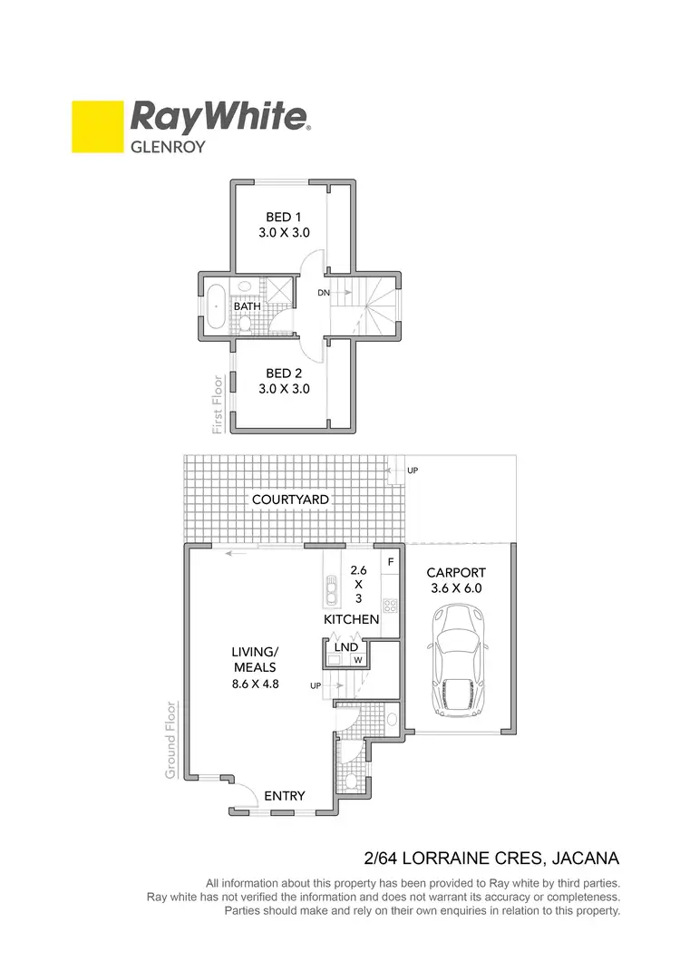 Floorplan of Homely townhouse listing, 2/64 Lorraine Crescent, Jacana VIC 3047