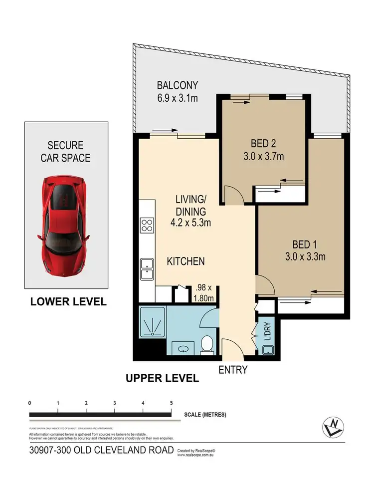 Floorplan of Homely apartment listing, 30907/300 Old Cleveland Road, Coorparoo QLD 4151