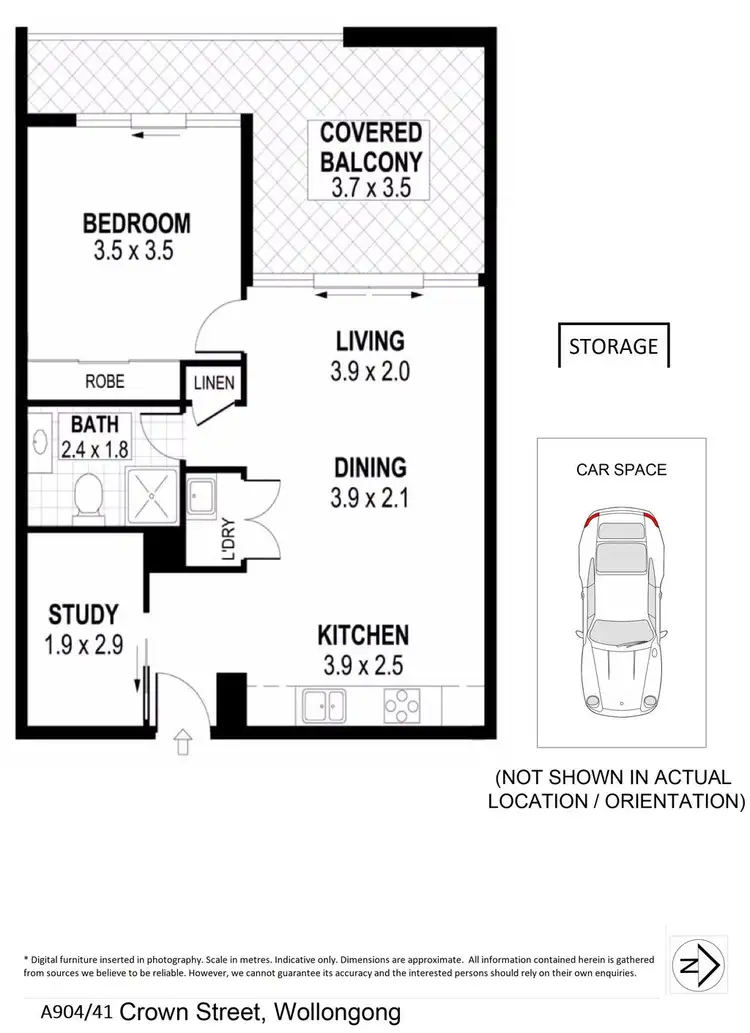 Floorplan of Homely apartment listing, A904/41 Crown Street, Wollongong NSW 2500