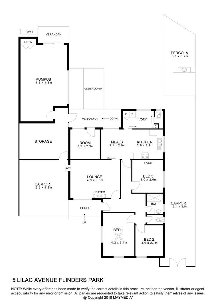 Floorplan of Homely house listing, 5 Lilac Avenue, Flinders Park SA 5025