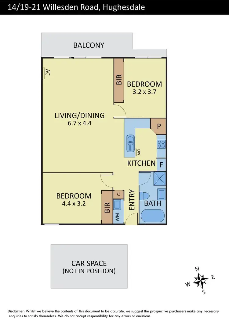 Floorplan of Homely apartment listing, 14/19-21 Willesden Road, Hughesdale VIC 3166