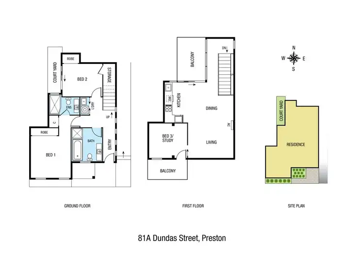 Floorplan of Homely townhouse listing, 81A Dundas Street, Preston VIC 3072