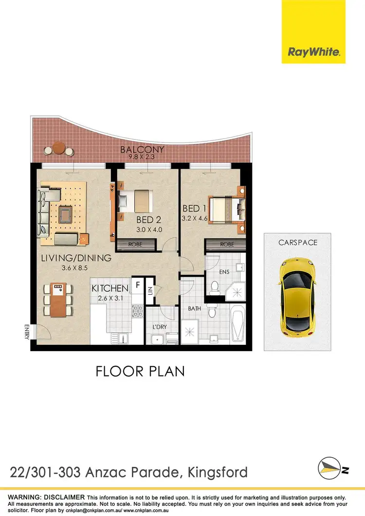 Floorplan of Homely apartment listing, 22/301-303 Anzac Parade, Kingsford NSW 2032