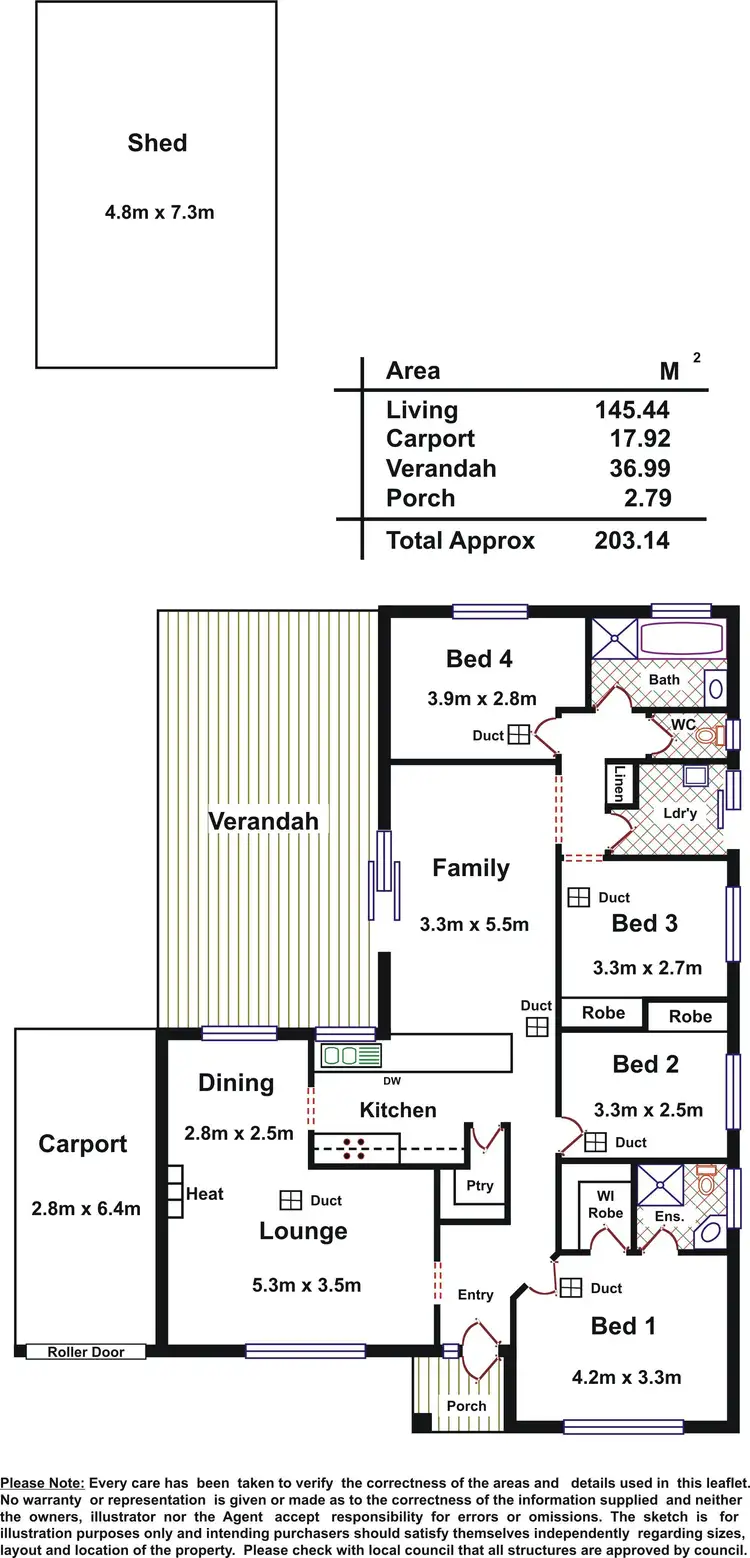 Floorplan of Homely house listing, 44 Snell Avenue, Hillbank SA 5112