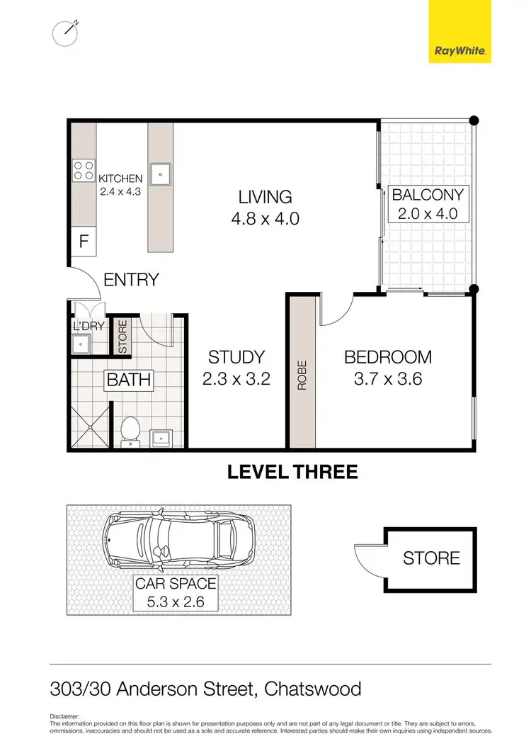 Floorplan of Homely unit listing, 303/30 Anderson Street, Chatswood NSW 2067