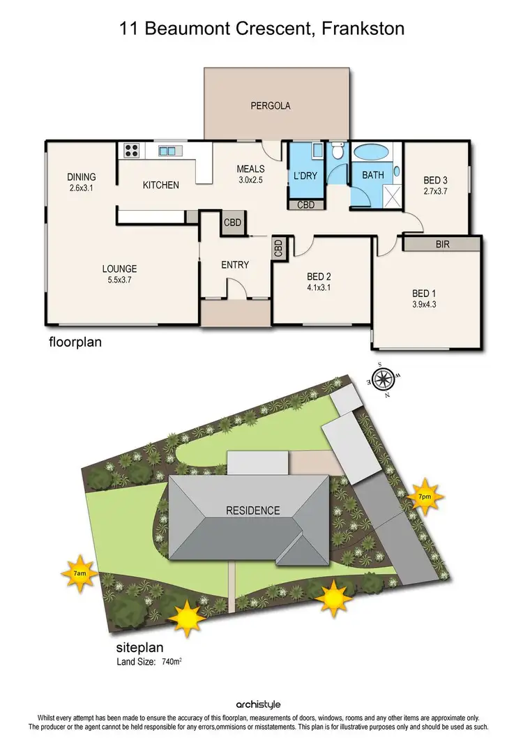 Floorplan of Homely house listing, 11 Beaumont Crescent, Frankston VIC 3199