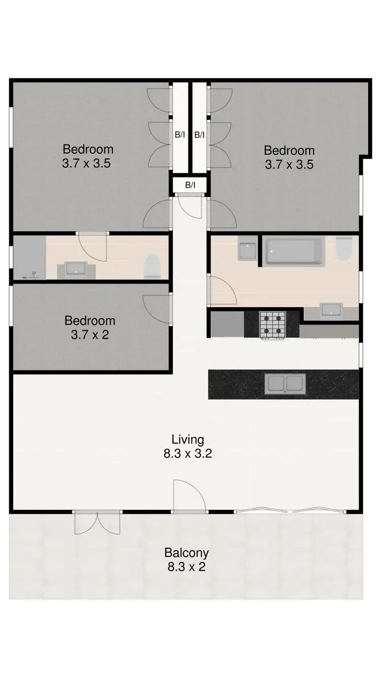 Floorplan of Homely apartment listing, 1/34 Hartley Street, Spring Hill QLD 4000