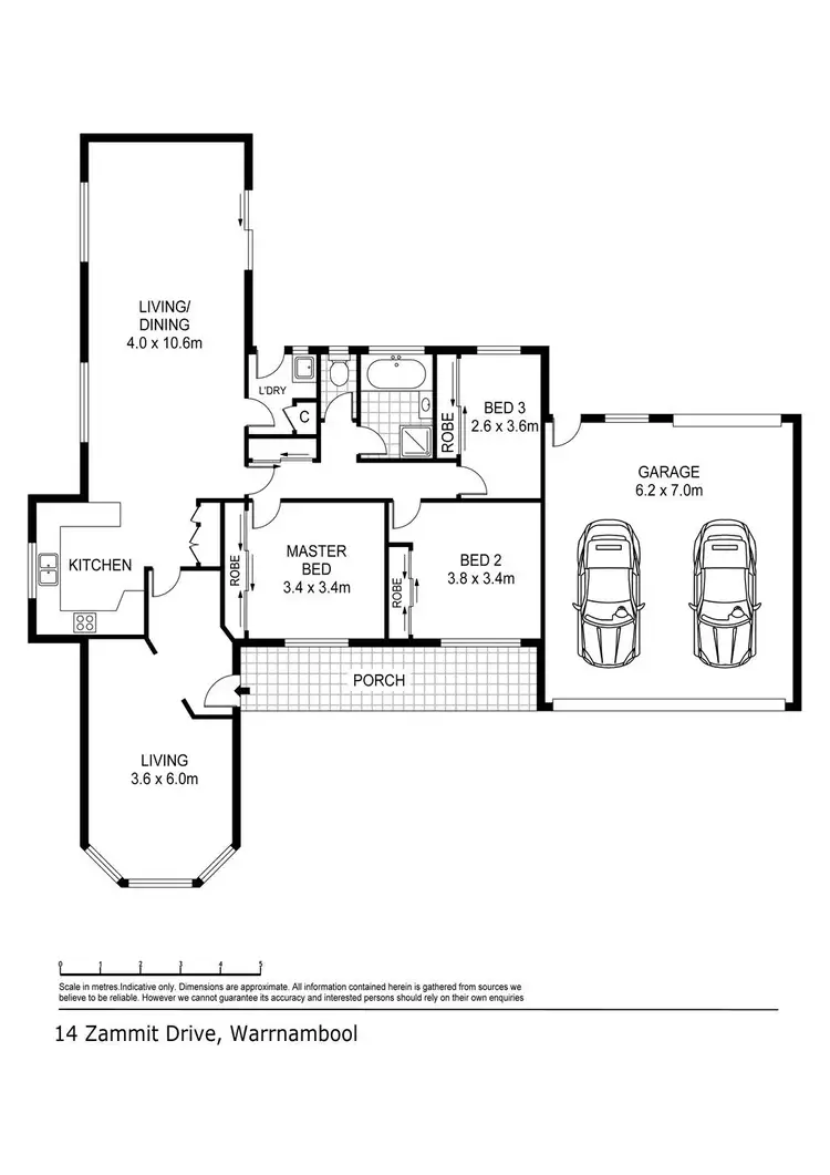 Floorplan of Homely house listing, 14 Zammit Drive, Warrnambool VIC 3280