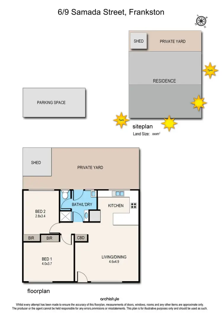 Floorplan of Homely unit listing, 6/9 Samada Street, Frankston VIC 3199
