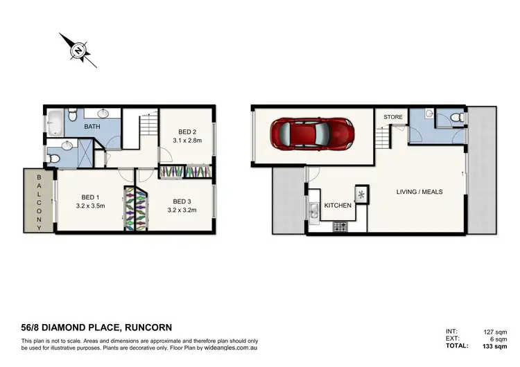 Floorplan of Homely townhouse listing, 56/8 Diamond Place, Runcorn QLD 4113