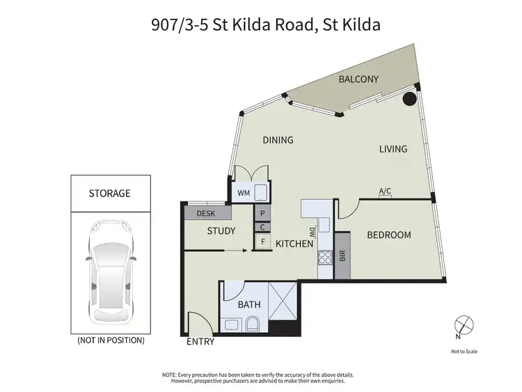 Floorplan of Homely apartment listing, 907/3-5 St Kilda Road, St Kilda VIC 3182