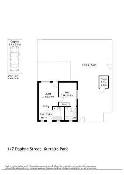 Floorplan of Homely unit listing, 1/7 Daphne Street, Kurralta Park SA 5037