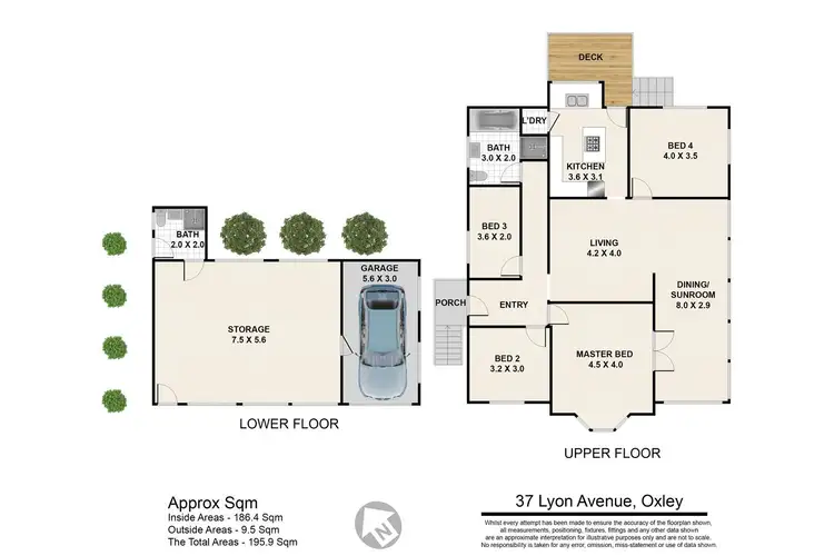 Floorplan of Homely house listing, 37 Lyon Avenue, Oxley QLD 4075