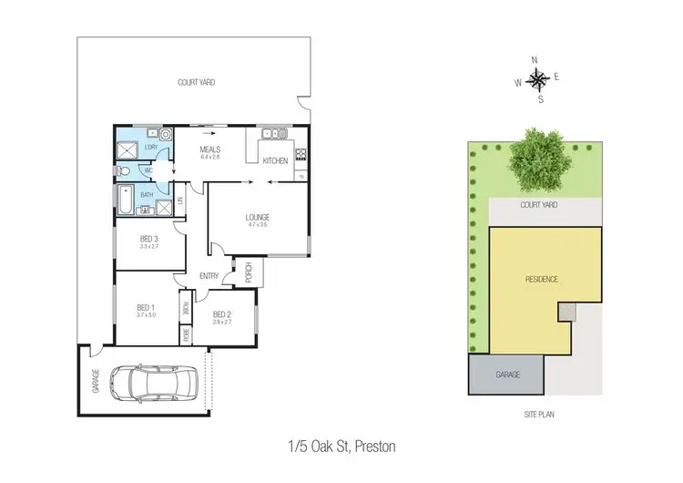 Floorplan of Homely unit listing, 1/5 Oak Street, Preston VIC 3072