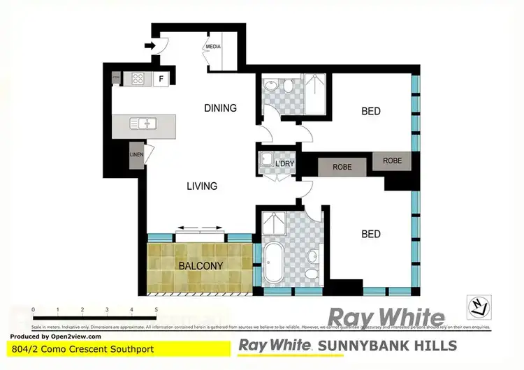 Floorplan of Homely apartment listing, 804/2 Como Crescent, Southport QLD 4215