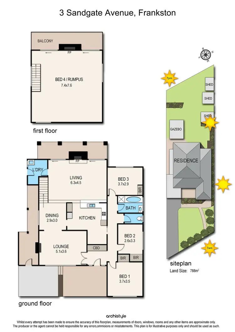 Floorplan of Homely house listing, 3 Sandgate Avenue, Frankston VIC 3199