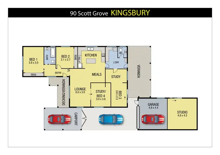 Floorplan of Homely house listing, 90 Scott Grove, Kingsbury VIC 3083
