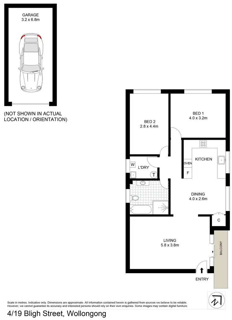 Floorplan of Homely unit listing, 4/19 Bligh Street, Wollongong NSW 2500