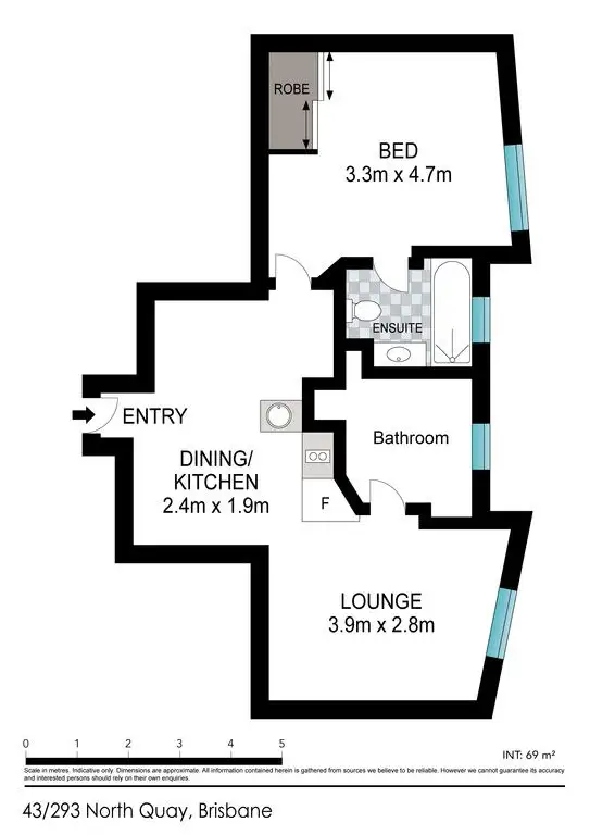 Floorplan of Homely apartment listing, 143/293 North Quay, Brisbane QLD 4000
