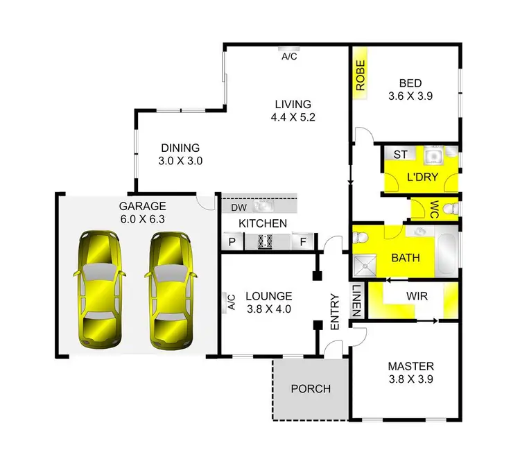 Floorplan of Homely townhouse listing, 2/17 Pethajohn Parade, Grovedale VIC 3216