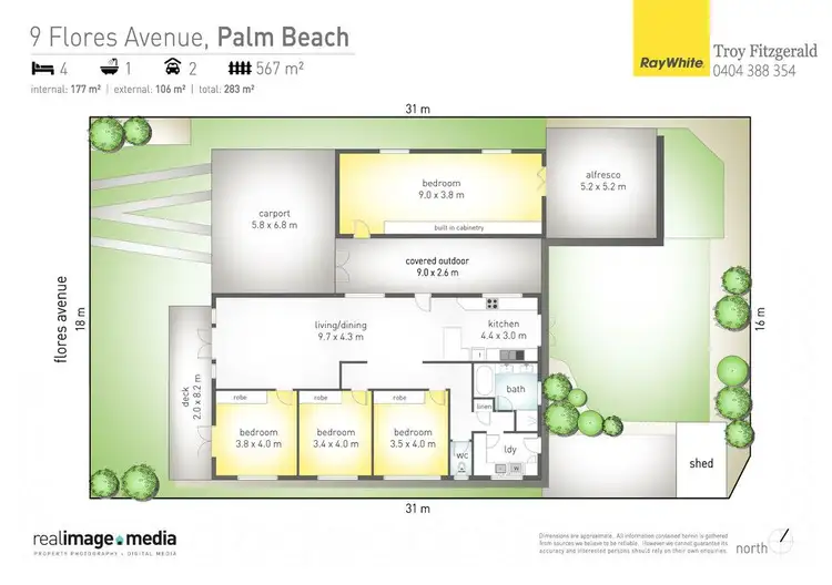 Floorplan of Homely house listing, 9 Flores Avenue, Palm Beach QLD 4221