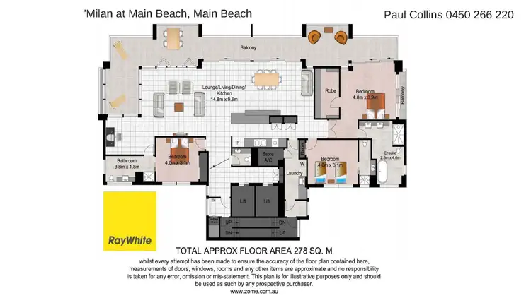 Floorplan of Homely apartment listing, 8/20 Hughes Avenue, Main Beach QLD 4217