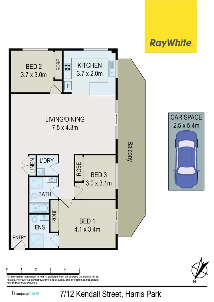 Floorplan of Homely unit listing, 7/12 Kendall Street, Harris Park NSW 2150