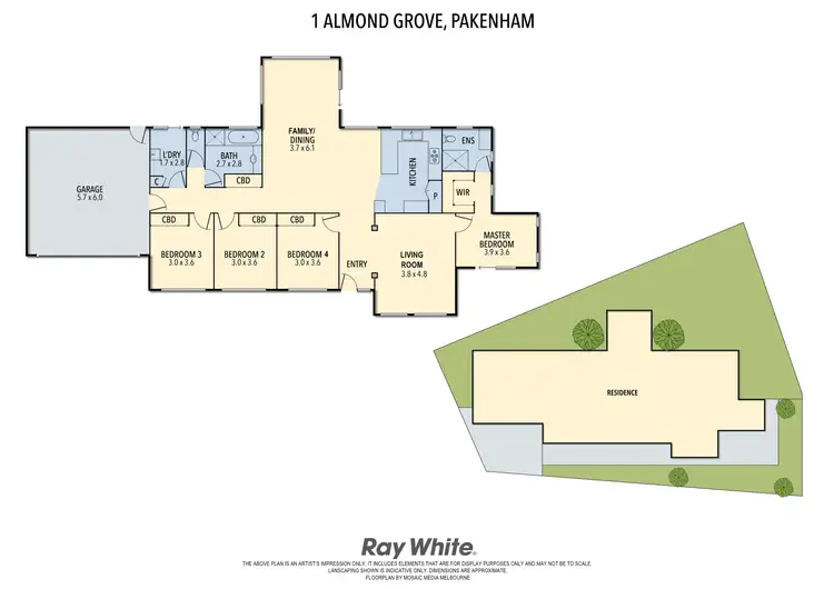 Floorplan of Homely house listing, 1 Almond Grove, Pakenham VIC 3810