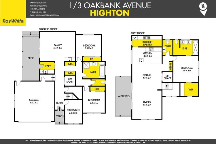 Floorplan of Homely townhouse listing, 1/3 Oakbank Avenue, Highton VIC 3216