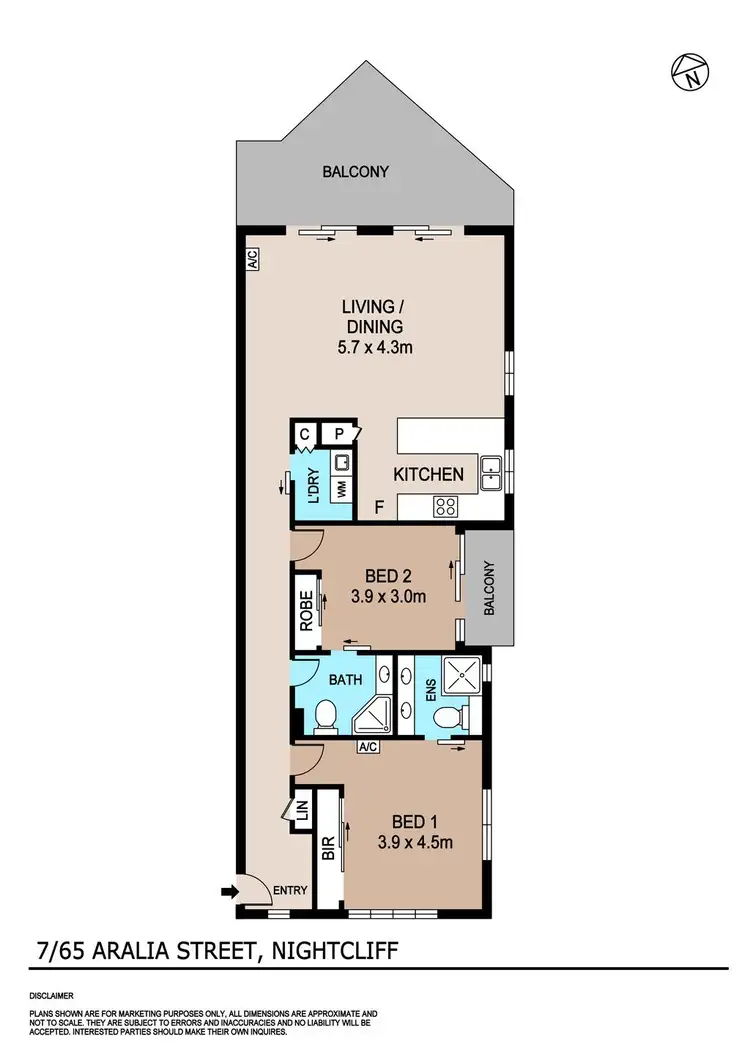 Floorplan of Homely unit listing, 7/65 Aralia Street, Nightcliff NT 810