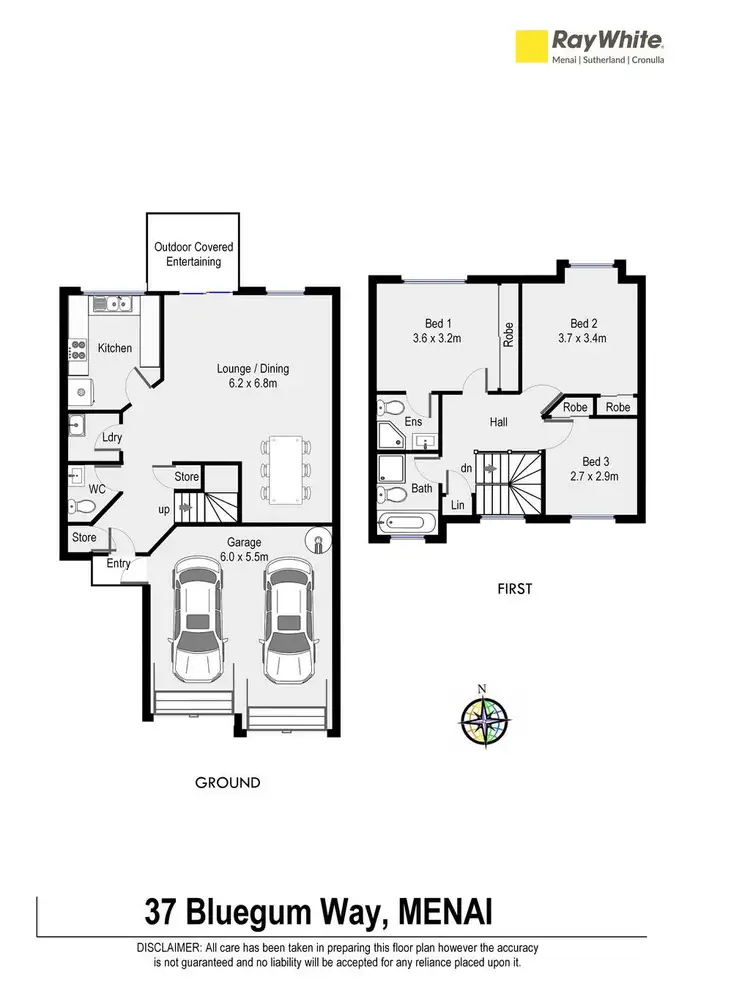 Floorplan of Homely townhouse listing, 37 Bluegum Way, Menai NSW 2234