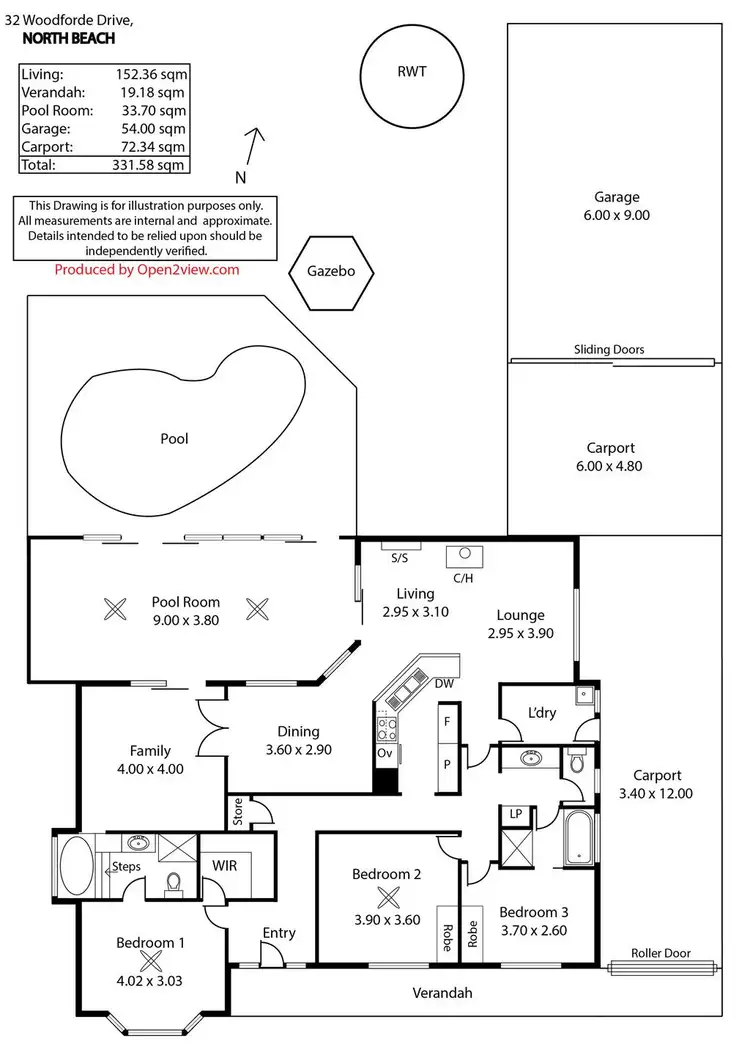Floorplan of Homely house listing, 32 Woodforde Drive, North Beach SA 5556