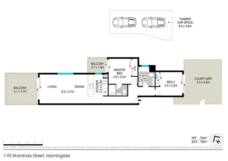 Floorplan of Homely unit listing, 7/93 Waminda Street, Morningside QLD 4170